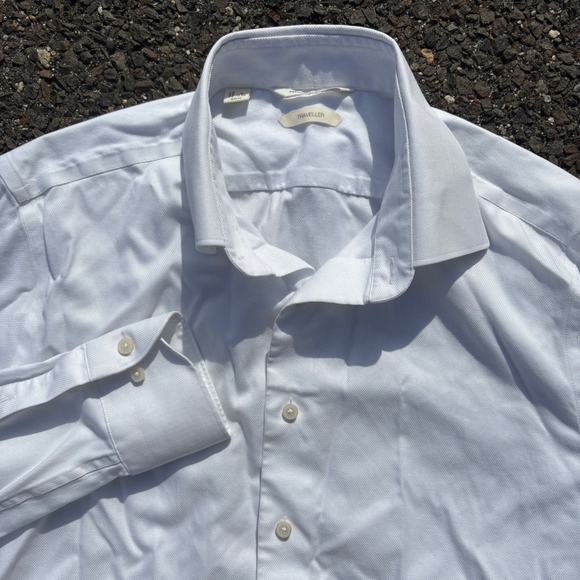 SuitSupply Traveller Slim Fit White Dress Shirt Size 40 15 3/4 Menswear - Picture 1 of 7